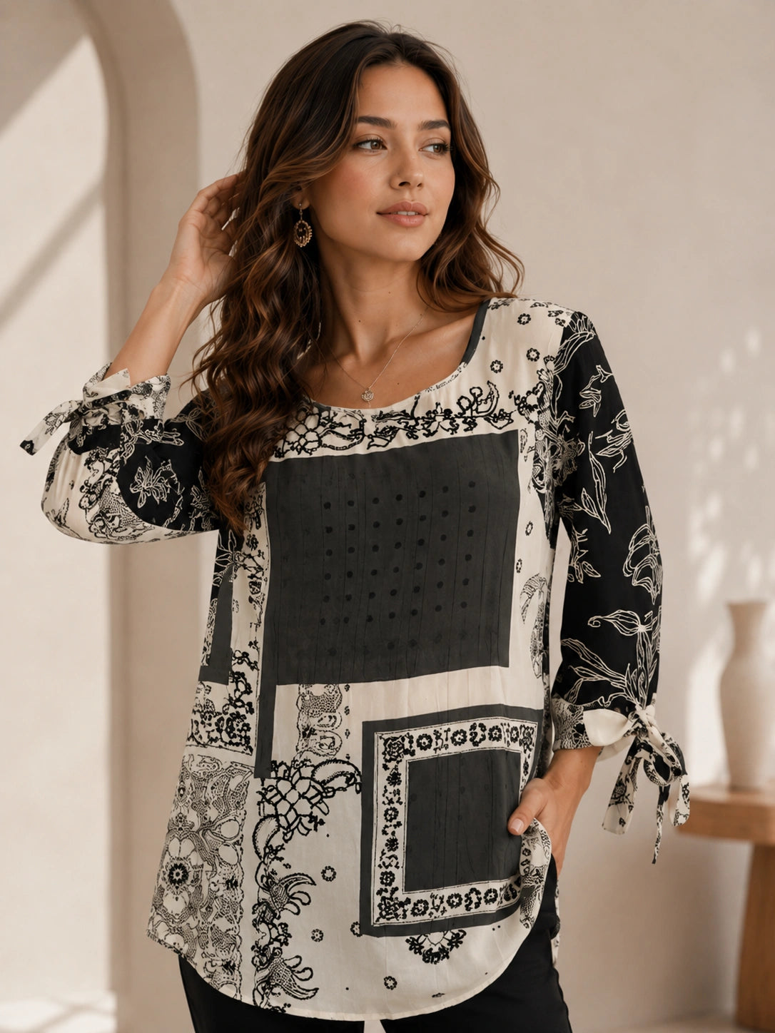 Abstract Pattern Top – MINKAS SS26