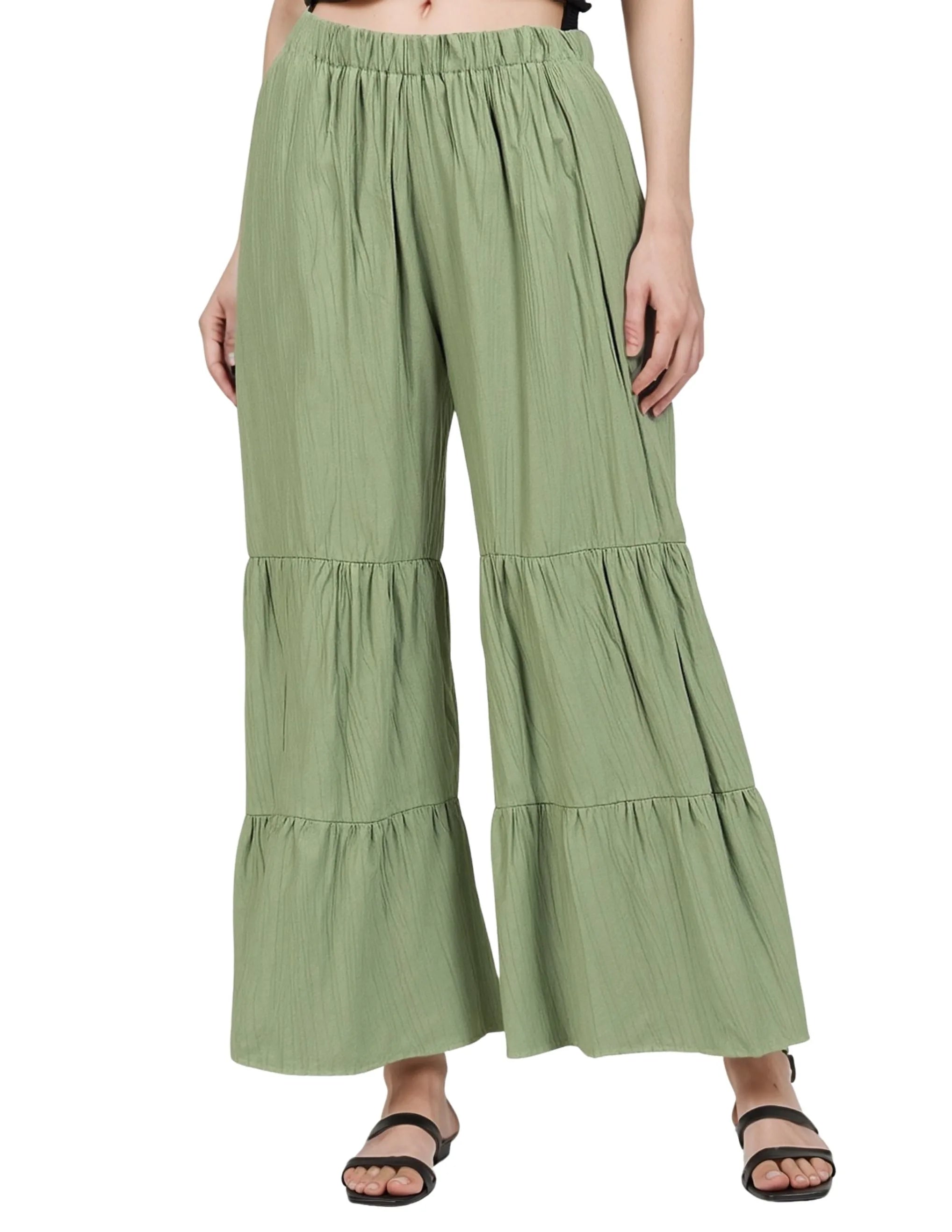 Pistachio Palazzo Pants – MINKAS SS26