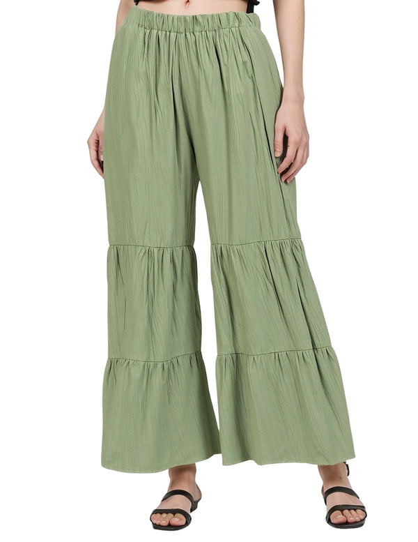 Pistachio Palazzo Pants – MINKAS SS26