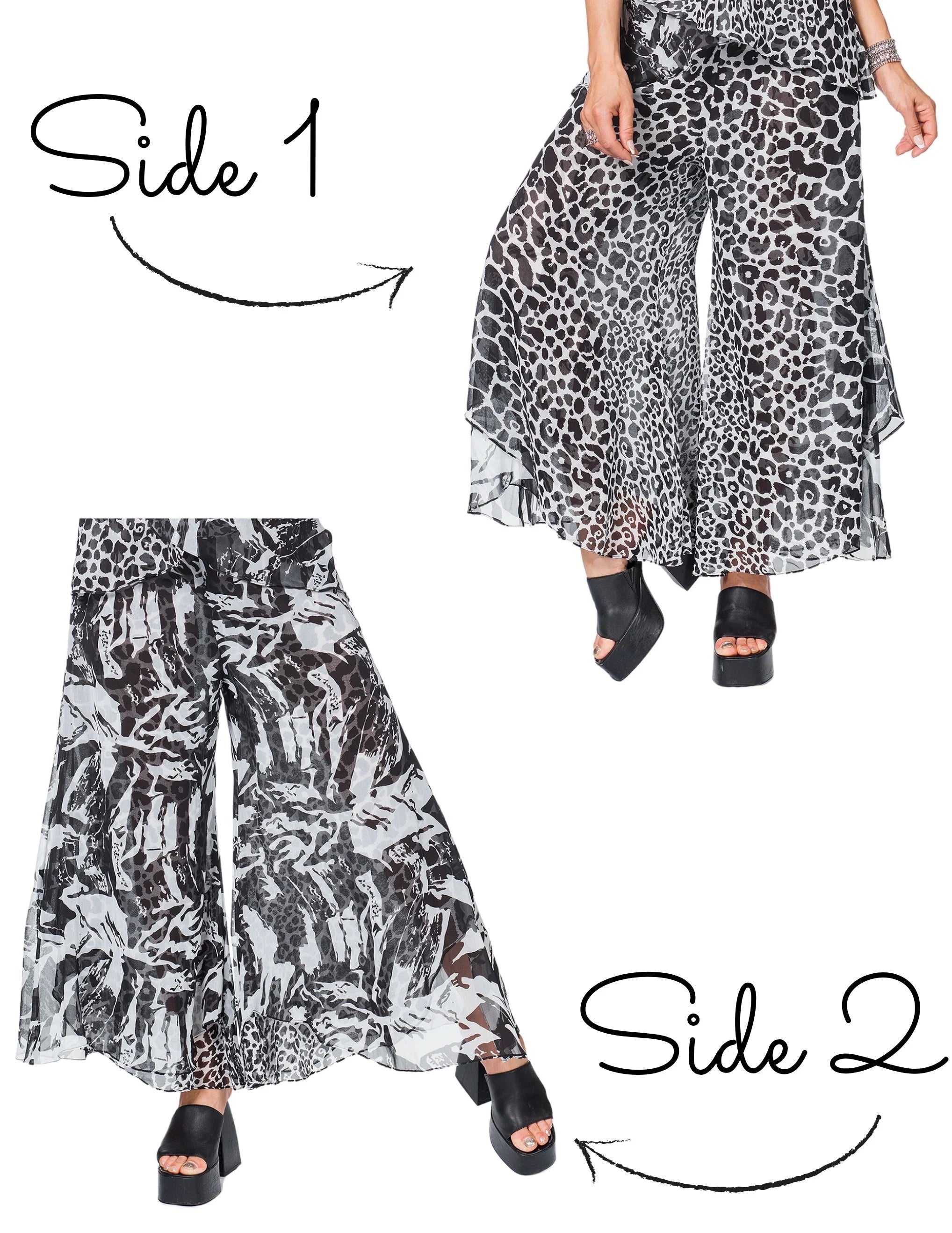 Black & White Wide-Leg Pants – MINKAS SS26