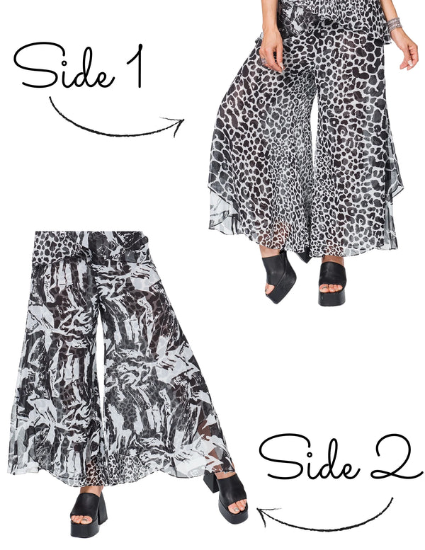 Black & White Wide-Leg Pants – MINKAS SS26