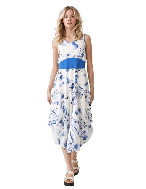 Blue Soft Stretch Maxi Dress – MINKAS SS26