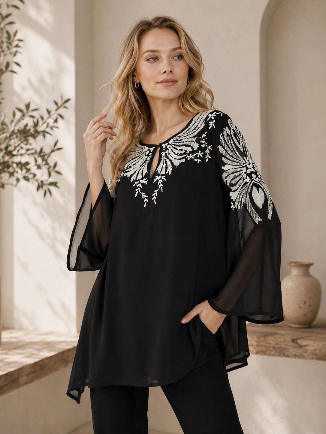Black & White Print Top – MINKAS SS26