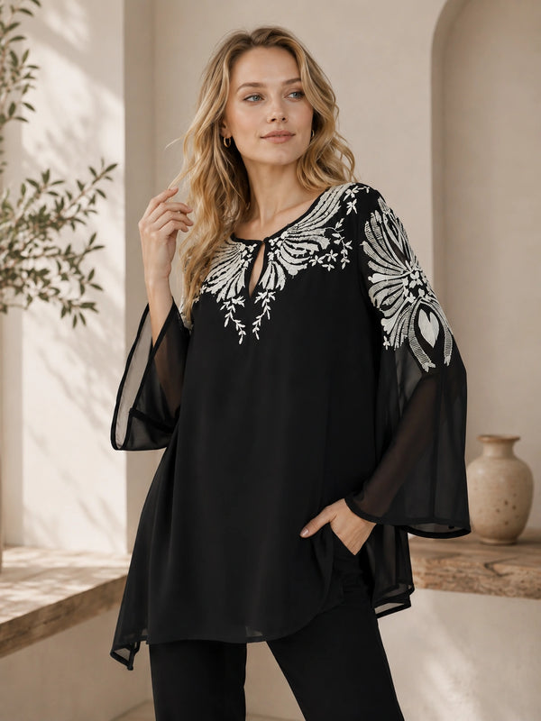 Black & White Print Top – MINKAS SS26