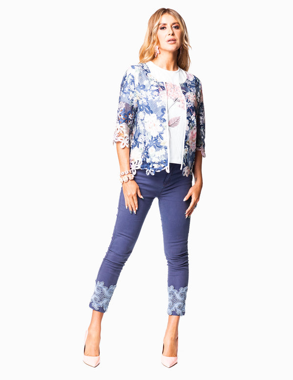 PD-14762 - FLORAL CRINKLED RUFFLE HEM DRESS